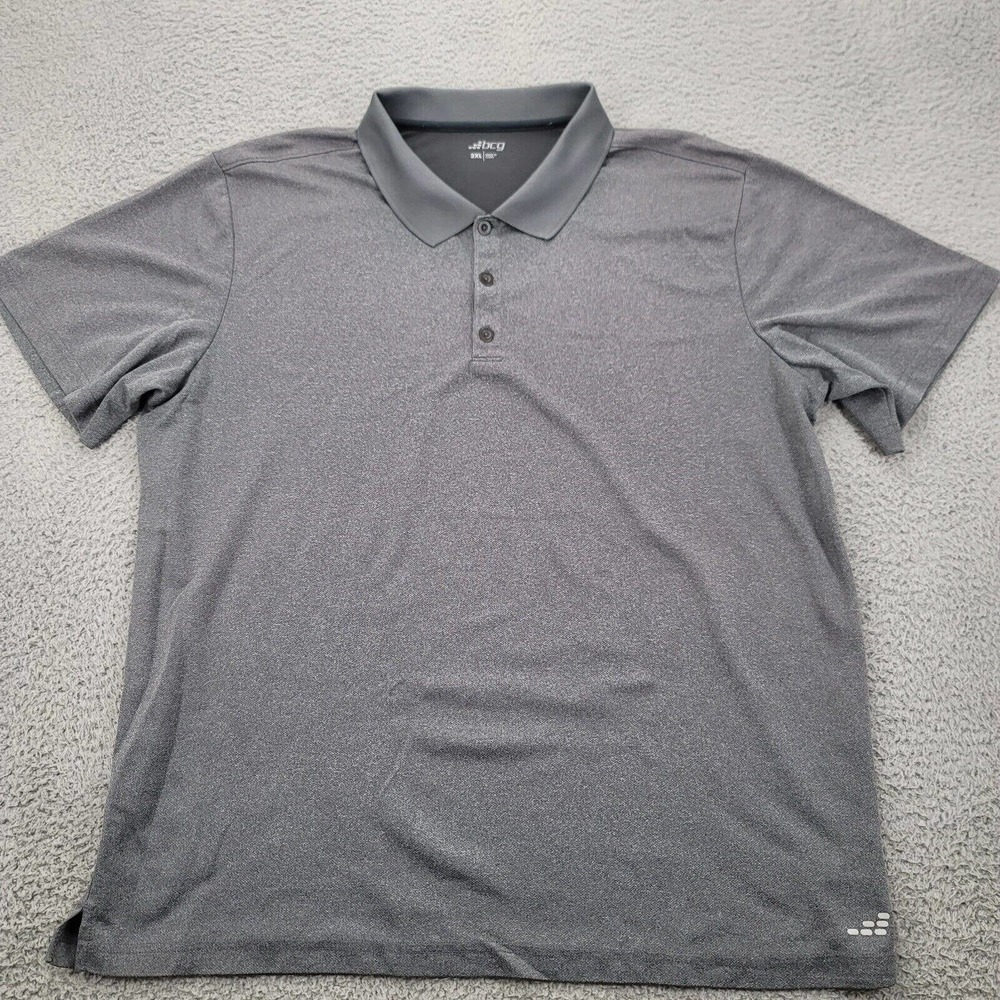 BCG Shirt Mens XXL‎ Gray Polo Golf Short Sleeve Classic Lightweight Collared